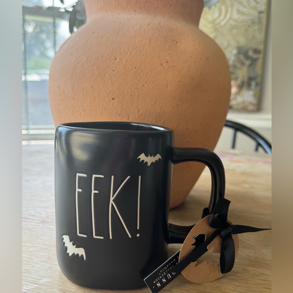 NEW 🎃‎ Rae Dunn EEK Coffee Mug Black Fall Collection Halloween